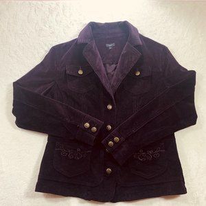 corduroy  4 pocket  dark plum color jacket for women Haggar size 36